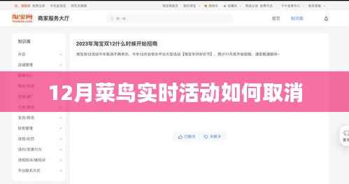 菜鸟实时活动取消指南