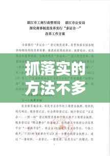 抓落实的方法不多,抓落实的工作方法